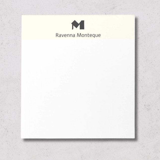 Bloco De Notas Monograma de Letra de Nome Personalizado Minimalis (Criador carregado)