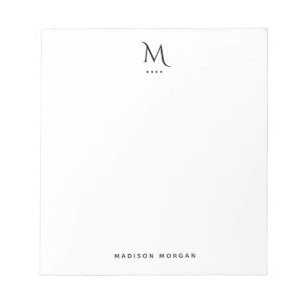 Bloco De Notas Monograma de Letra Decorativa Simples
