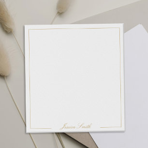 Bloco De Notas Monograma de Letra Elegante em Dourado