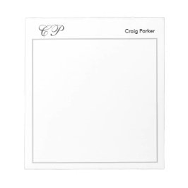 Bloco De Notas Monograma de Letra Maiúscula Simples Profissional