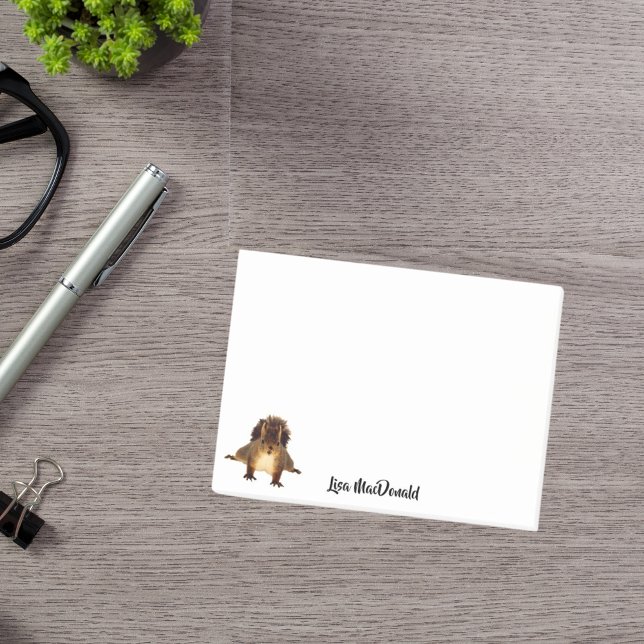 Bloco De Notas Monograma de nome engraçado fofo esquilo (Criador carregado)