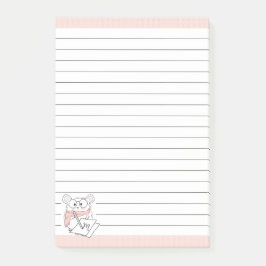 Bloco De Notas Monograma de pequeno hamster bonito, cor-de-rosa