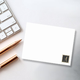 Bloco De Notas Monograma de Quadro Simples Elegante