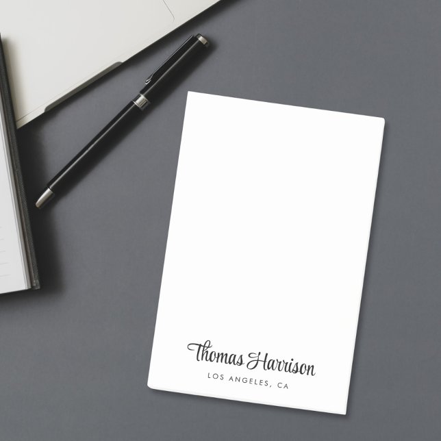 Bloco De Notas Monograma de Script de Assinatura na moda (Empower your name in our signature script as your logo and brand identity)