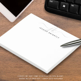 Bloco De Notas Monograma de Script Moderno Inicializa Cinzas Prat