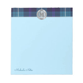 Bloco De Notas Monograma de Siderurgia Metálica de Tartan com Xad