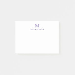 Bloco De Notas Monograma de Violeta Roxo Roxo Moderno