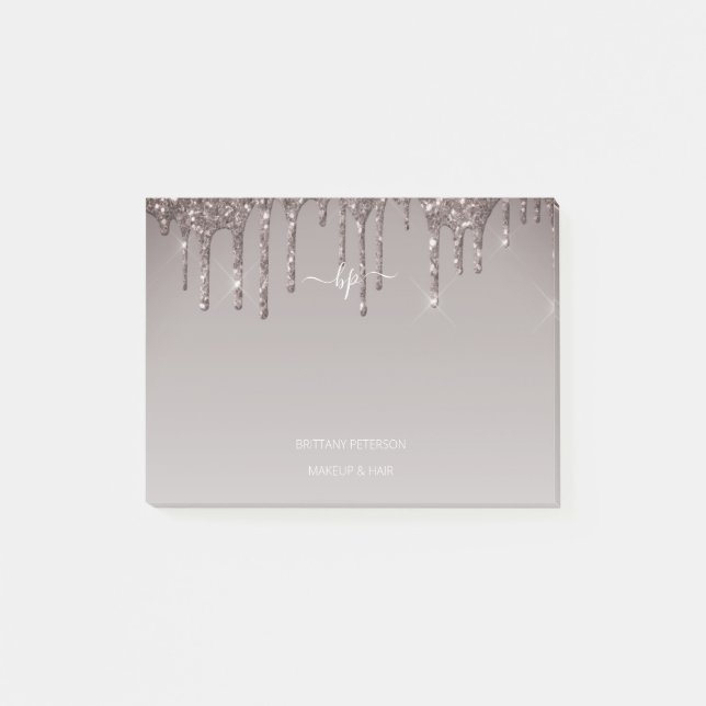 Bloco De Notas Monograma do Funcionarios Glitter Dourado (Frente)