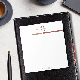 Bloco De Notas Monograma Dourado Simples Moderno