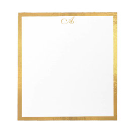 Bloco De Notas Monograma Dourado sofisticado Elegante