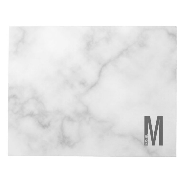 Bloco De Notas Monograma e Nome de Negrito Personalizado Moderno (Frente)