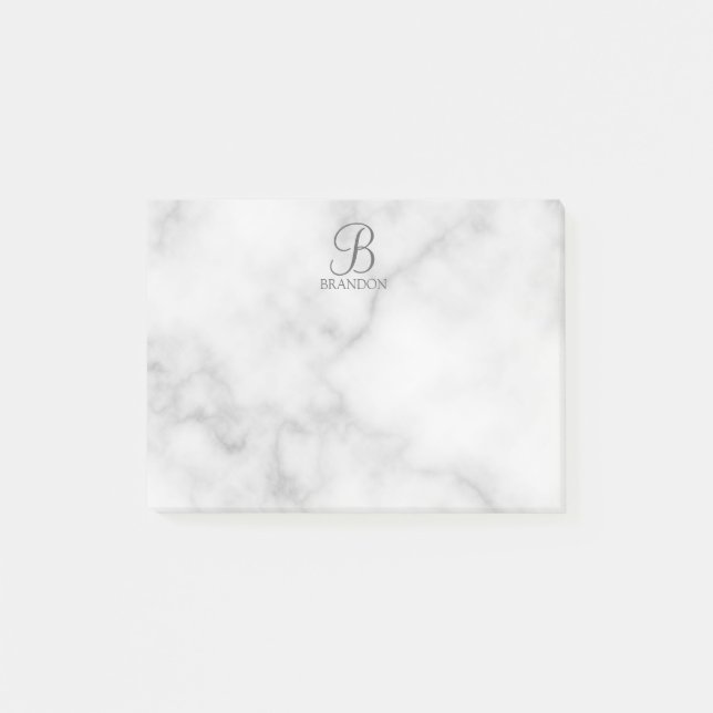 Bloco De Notas Monograma e Nome Personalizados de Script de Ângul (Frente)