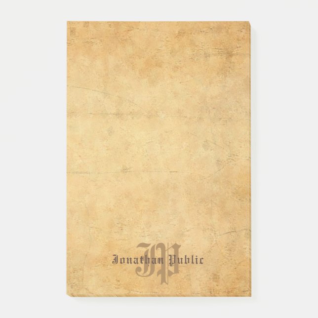 Bloco De Notas Monograma Elegante Modelo clássico manuscrito (Frente)