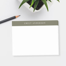 Monograma Elegante Verde Oliva Minimalista