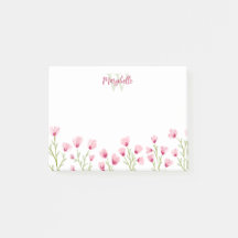Monograma Feminino de Flores Silvestres Rosa