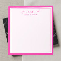 Monograma Feminino em Script Rosa Vibrante