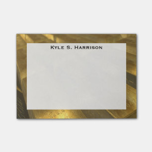 Bloco De Notas Monograma Feng Shui Dourado Bullion Wealth