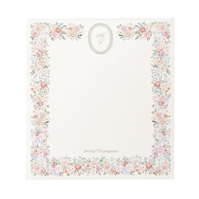 Bloco De Notas Monograma Flor de Chalé (Frente)