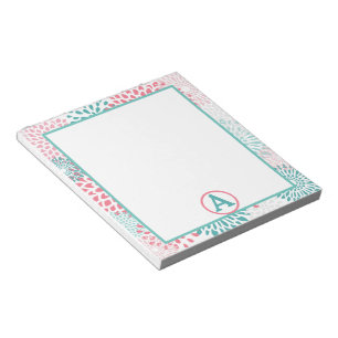 Bloco De Notas Monograma Floral