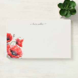 Bloco De Notas Monograma Floral de Red Poppy