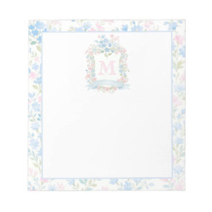 Bloco De Notas Monograma Floral Elegante