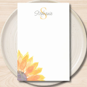 Bloco De Notas Monograma Floral Nome