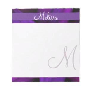 Bloco De Notas Monograma floral roxo