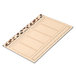 Bloco De Notas Monograma Leopardo Imprimir Animais Pretos Marrom 