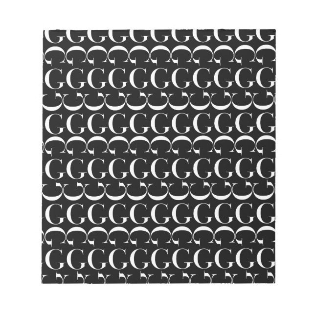 Bloco De Notas Monograma - Letra inicial G (Frente)