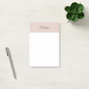 Bloco De Notas Monograma Logotipo Esbranquiçado Cor-de-rosa Minim