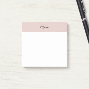 Bloco De Notas Monograma Logotipo Esbranquiçado Cor-de-rosa Minim