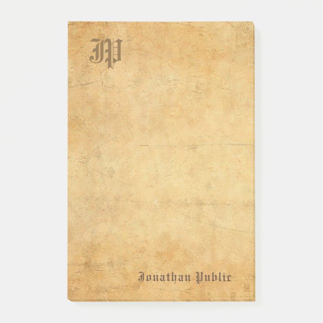 Bloco De Notas Monograma manuscrito de Modelo de vinheta (Frente)
