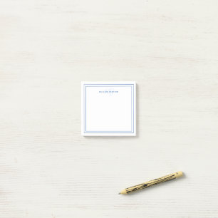 Bloco De Notas Monograma Minimalista Azul Marinho Simples com Dua