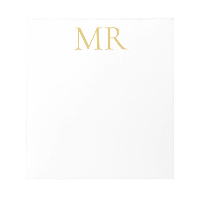 Bloco De Notas Monograma Minimalista Clássico Profissional Simple (Frente)
