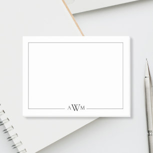 Bloco De Notas Monograma Minimalista de Três Letras