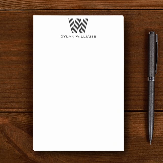Bloco De Notas Monograma Minimalista Moderno (Criador carregado)