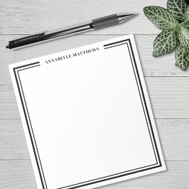 Bloco De Notas Monograma Minimalista Preto