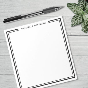 Bloco De Notas Monograma Minimalista Preto