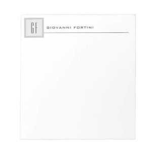 Bloco De Notas Monograma Moderna Profissional Simples Minimalista