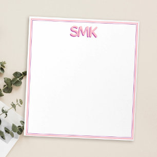 Bloco De Notas Monograma Moderno Letras Maiúsculas Sombreadas Ele