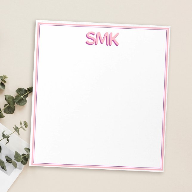 Bloco De Notas Monograma Moderno Letras Maiúsculas Sombreadas Ele (Criador carregado)