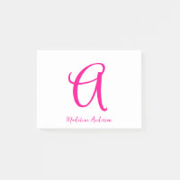 Monograma Moderno Rosa Quente Feminina