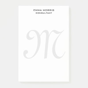 Bloco De Notas Monograma Moderno Simples Minimalista Simples