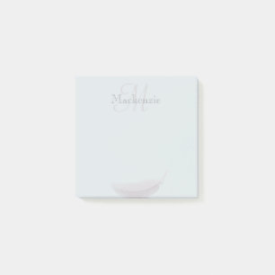 Bloco De Notas Monograma Nome personalizado Angel Feather Blue Ci