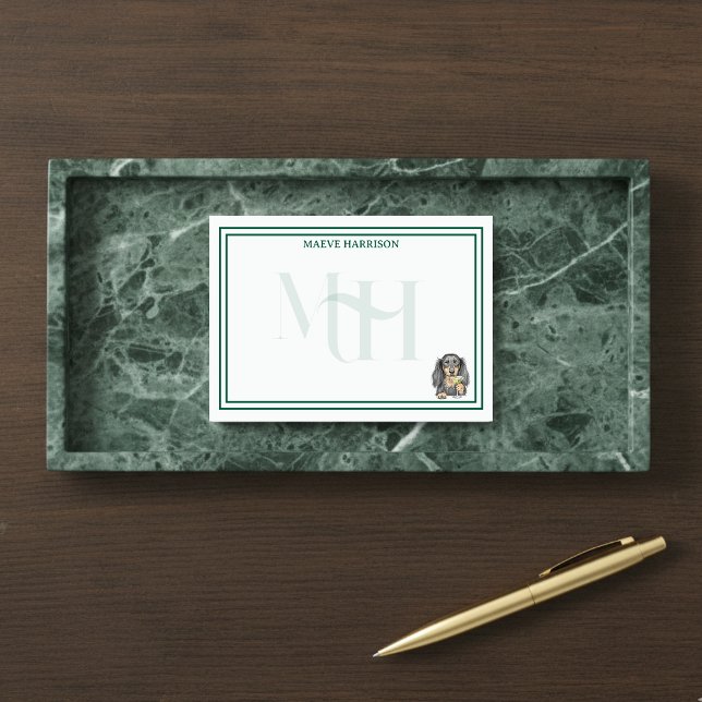 Bloco De Notas Monograma Personalizado Dachshund Martini Glass De (Gift custom stationery to the dog lover in your life! )