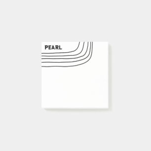 Bloco De Notas Monograma Personalizado de Linhas de Curva Feitas 