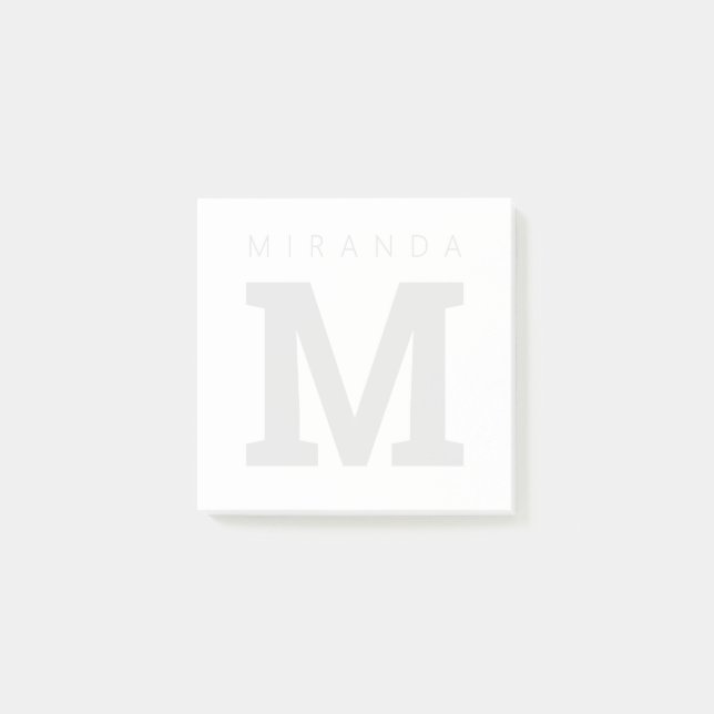 Bloco De Notas Monograma personalizado de marcas d'água Notas pós (Frente)