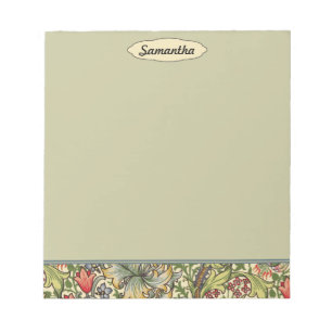Bloco De Notas Monograma personalizado floral do vintage de