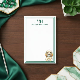 Bloco De Notas Monograma Personalizado Vidro Martini Desenho De P