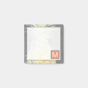 Bloco De Notas Monograma PinneApple amarelo tropical